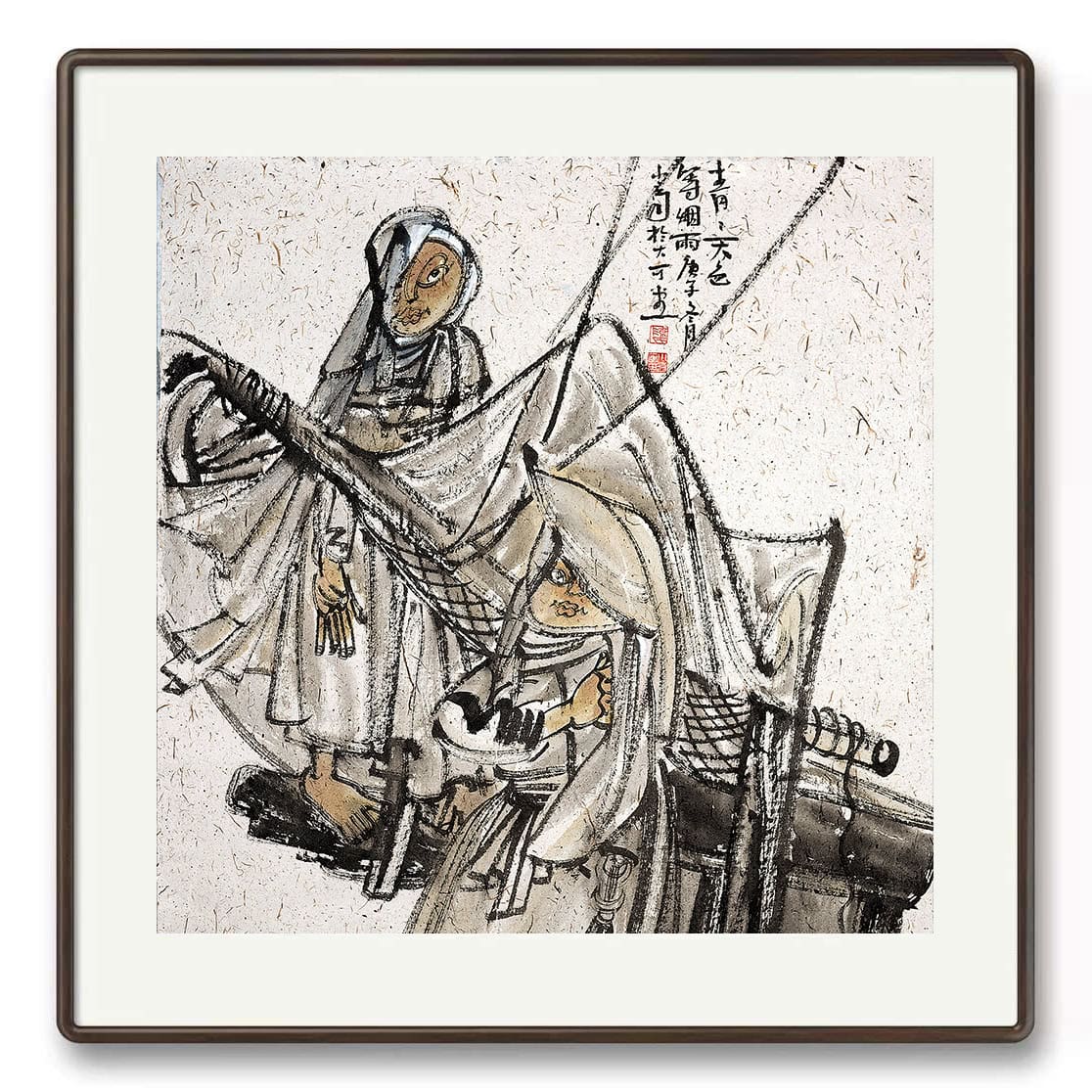战国武士水墨画，展现古代战士的英勇与智慧，具有浓厚的历史文化氛围。.